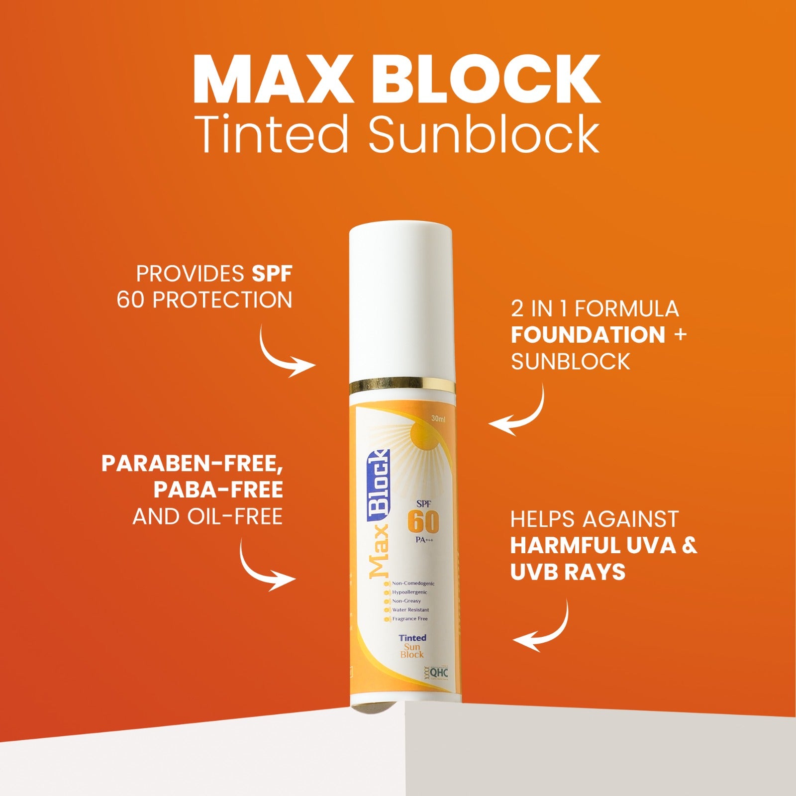 Max block SPF 60 Tinted Sunblock