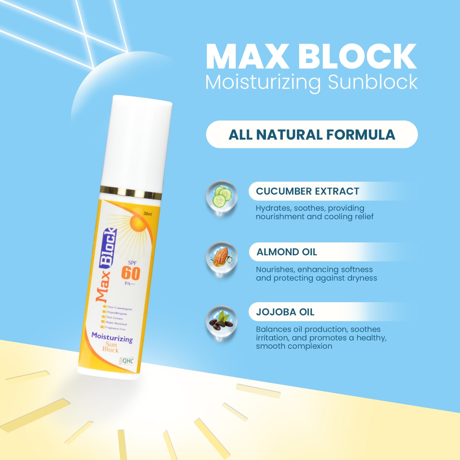 Max block SPF 60 Moisturizing Sunblock